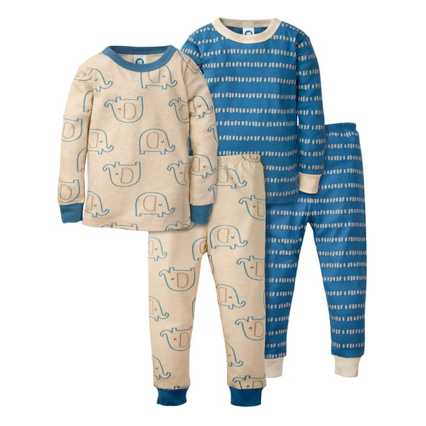 Gerber Baby Boys Organic 2 Pack Cotton Footed Unionsuit